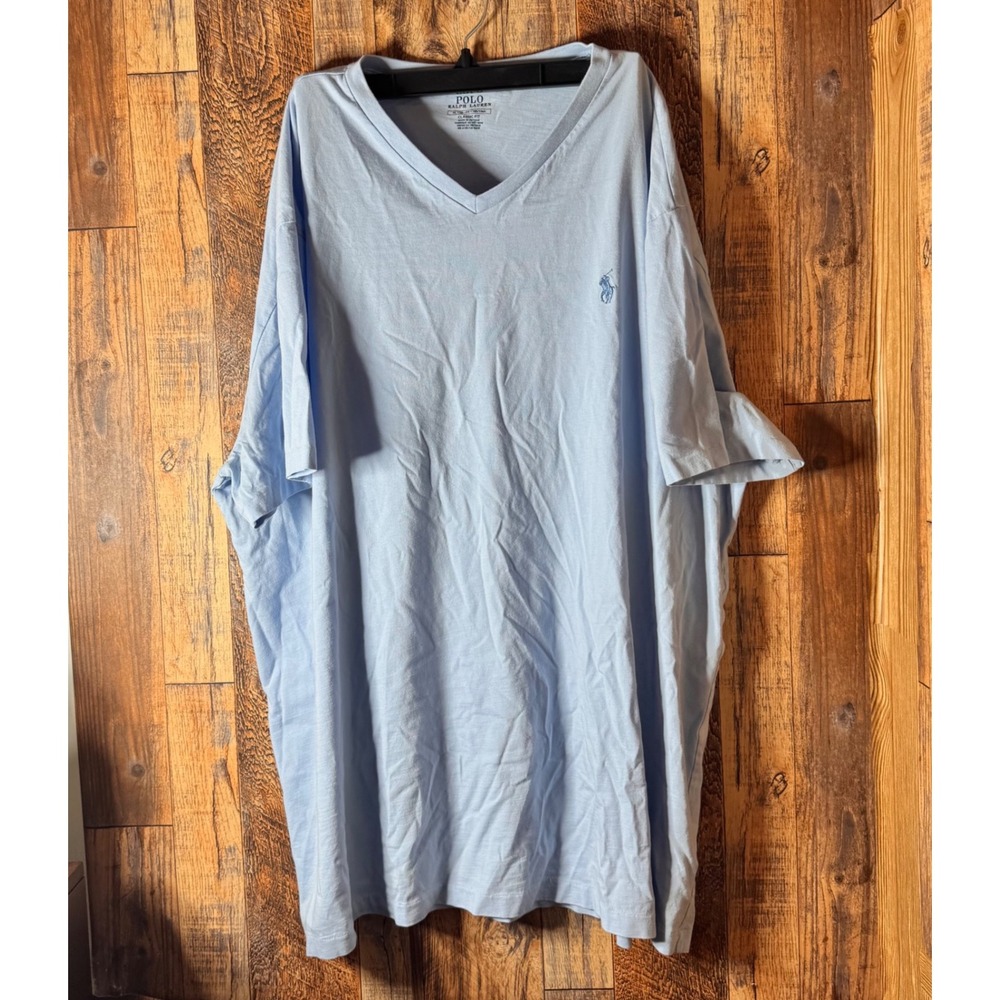 Polo Ralph Lauren Mens XL TShirt V Neck Classic Fit‎ Short Sleeve Blue